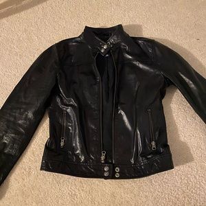 gap genuine leather jacket